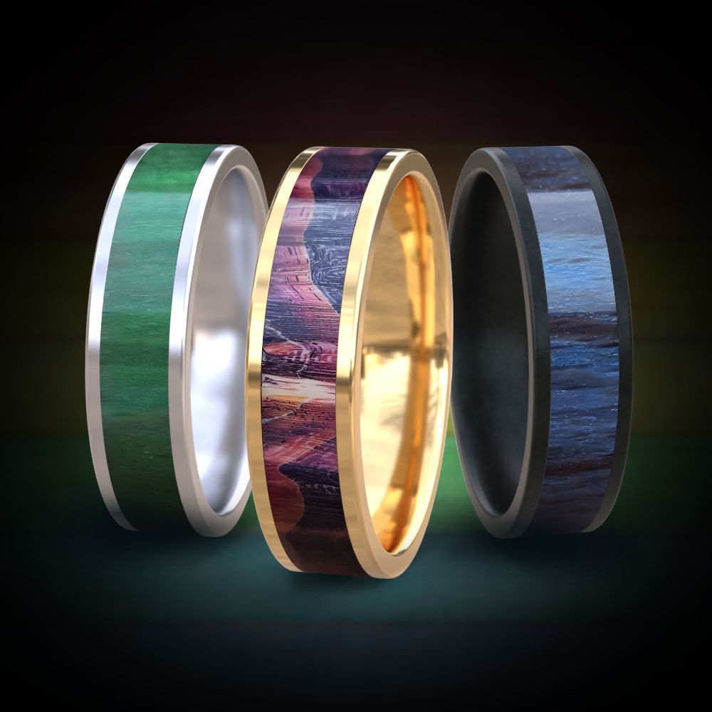 Stabilized Wood Inlay Rings