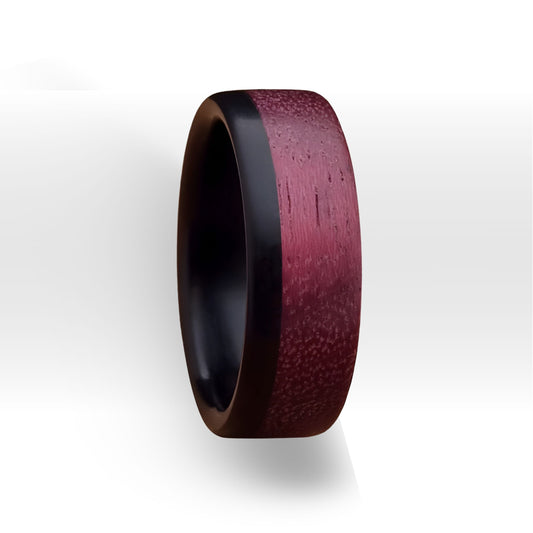 Buffalo Horn Ring - Purpleheart Wood