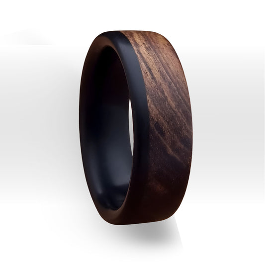 Buffalo Horn Ring - Tamboti Wood