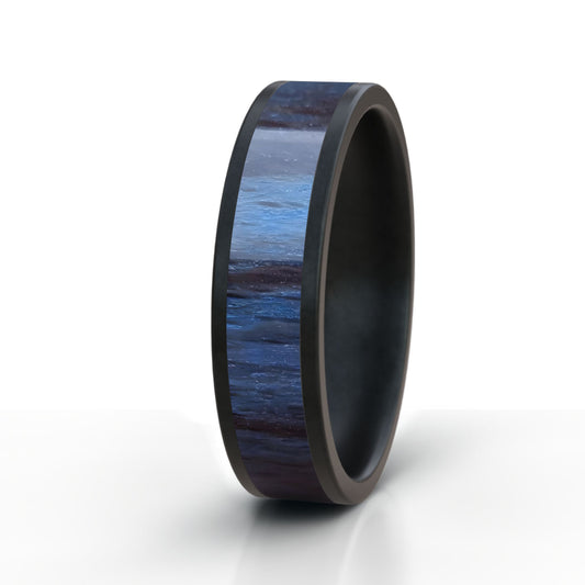 Blue Beech Wood Ring - Black