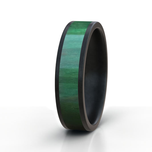 Green Beech Wood Ring - Black