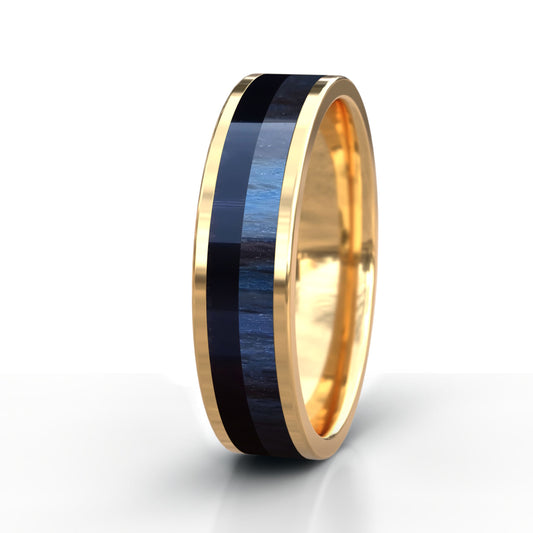 Horn Inlay Gold Ring - Buffalo & Blue Beech