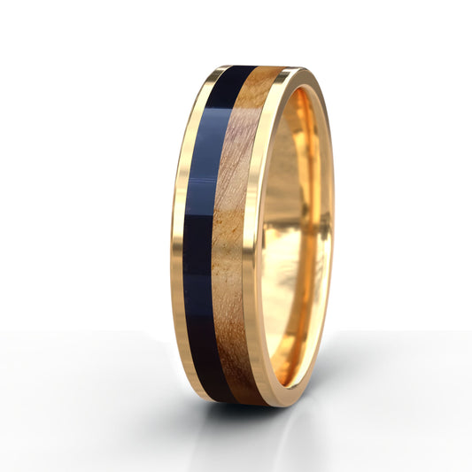 Horn Inlay Gold Ring - Buffalo & Ironwood