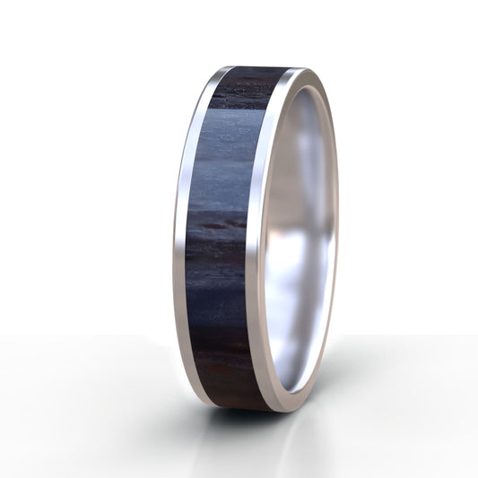 Black Beech Wood Ring - Stainless Steel