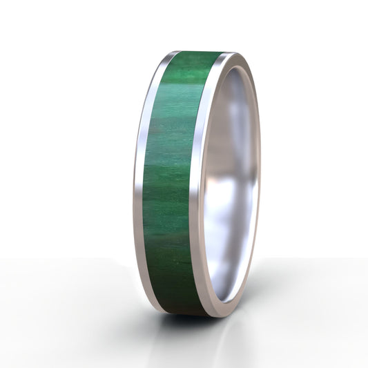 Green Beech Wood Ring - Stainless Steel