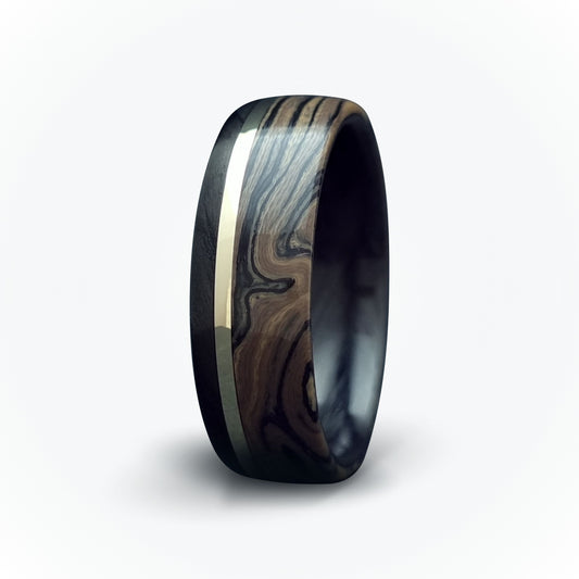 Carbon Fibre Ring - Gold with Bedrock Sleeve