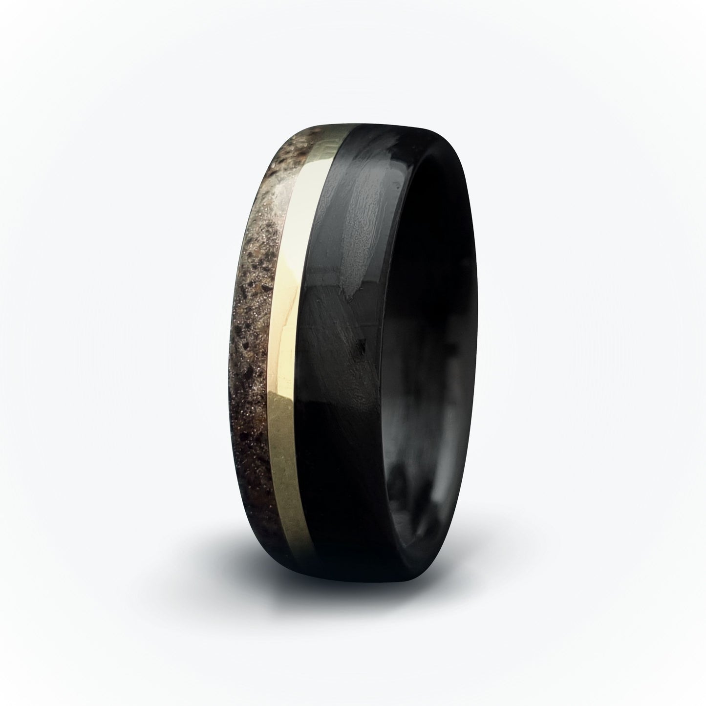 Carbon Fibre Ring - Gold with Sorrel Stone Sleeve